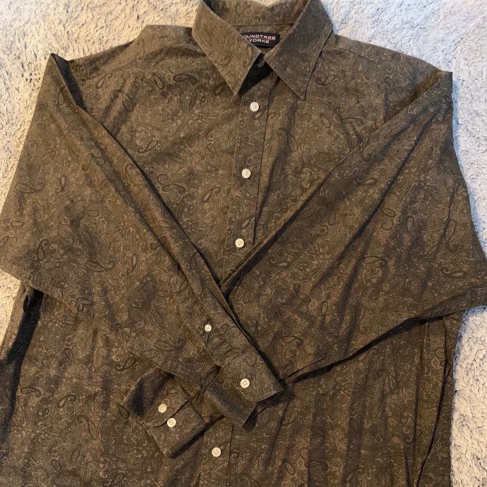 Roundtree & yorke brown long sleeve shirt XL